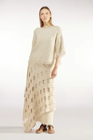 MARTINA COTTON BLEND SWEATER - LUREX POP CORN