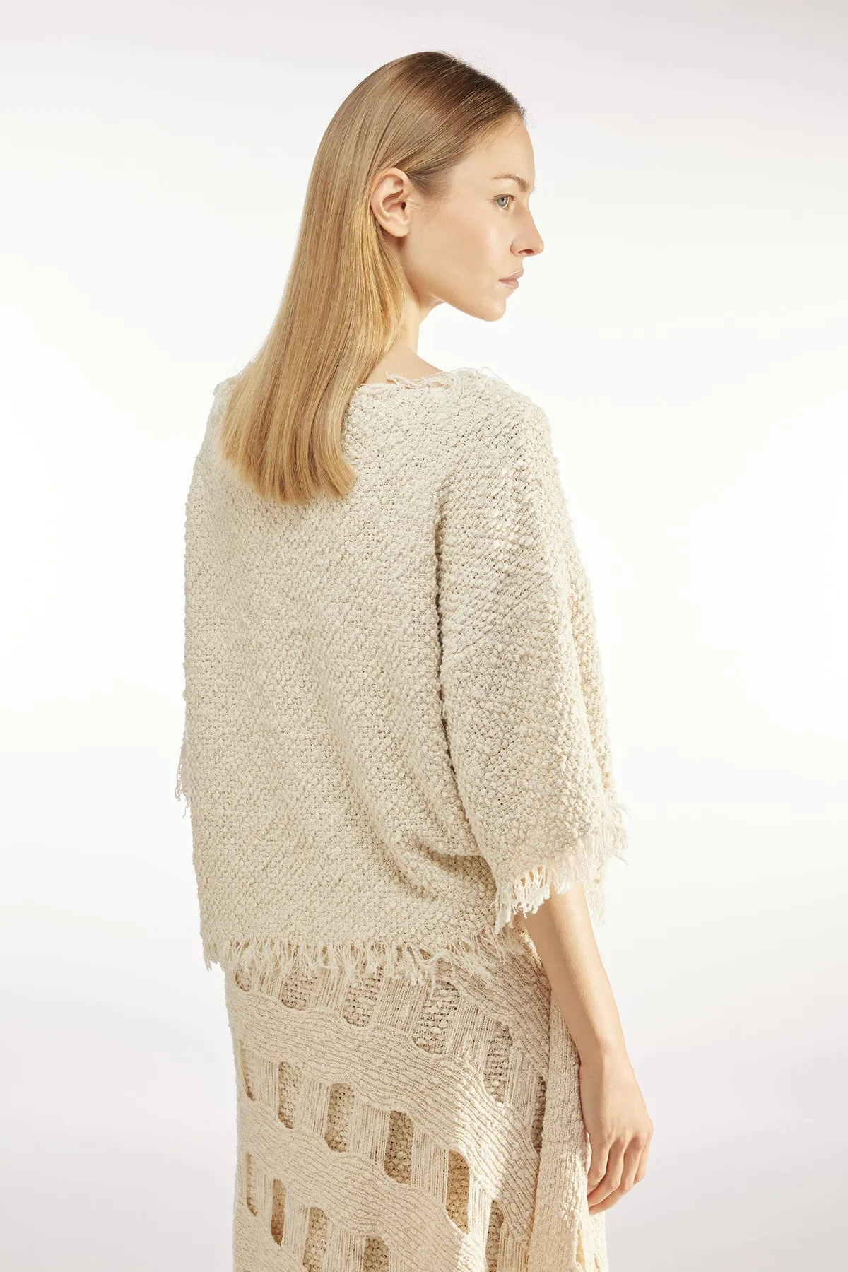 MARTINA COTTON BLEND SWEATER - LUREX POP CORN