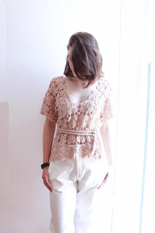 Mauve Crochet Top