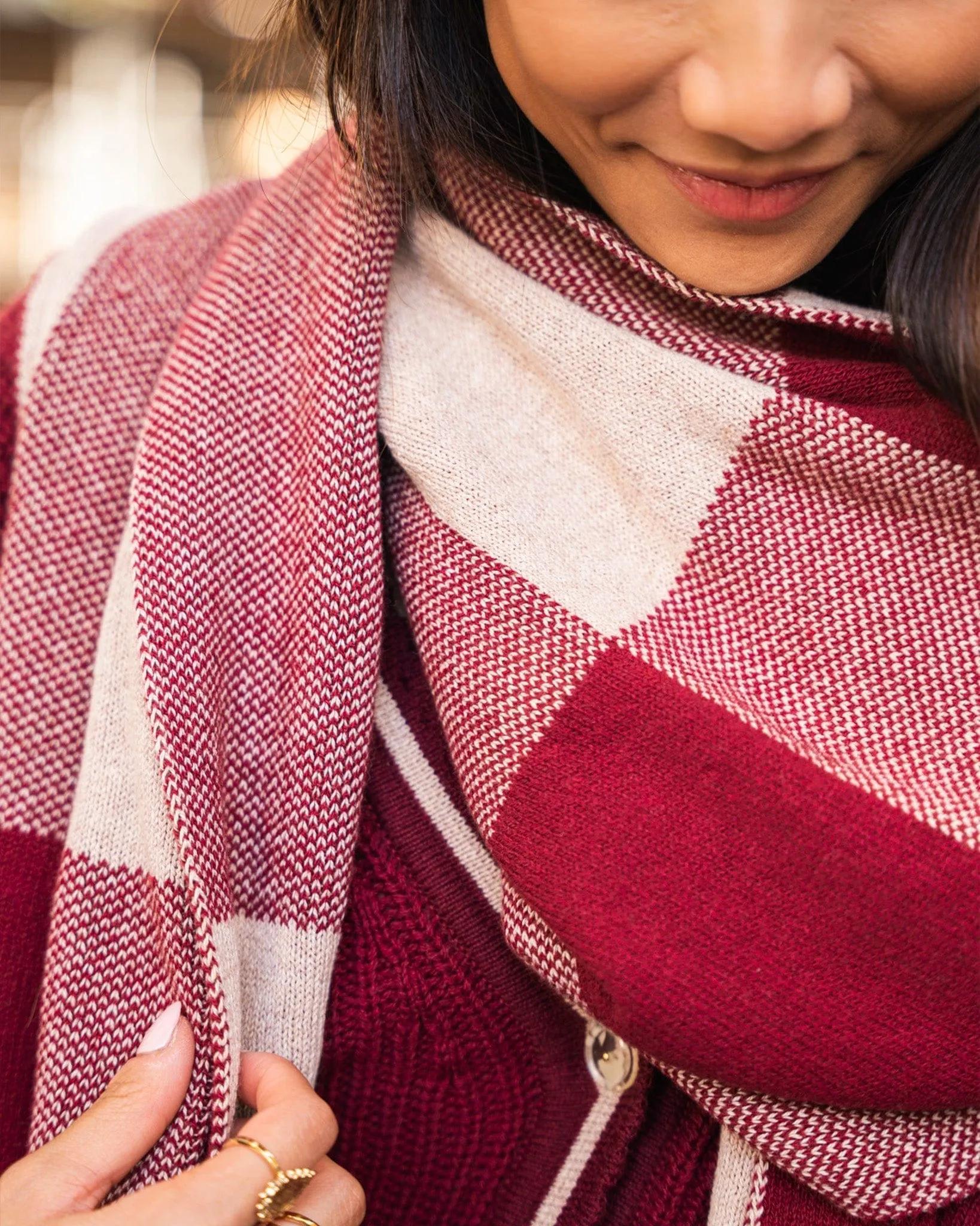 Meridian Recycled Cotton Vegan Scarf | Burgundy