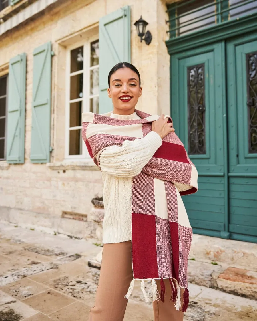Meridian Recycled Cotton Vegan Scarf | Burgundy