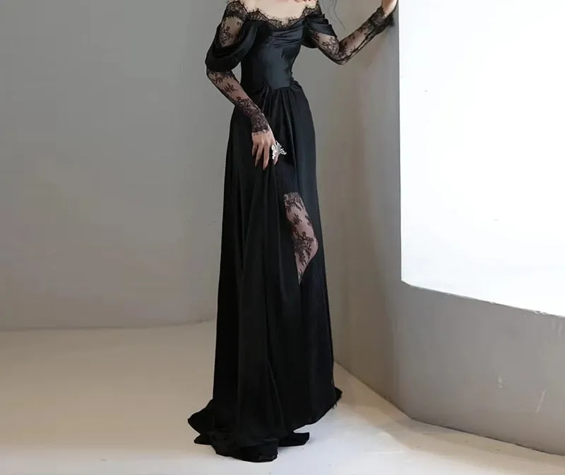 Mermaid Off-the-Shoulder Satin Lace Wedding Dress