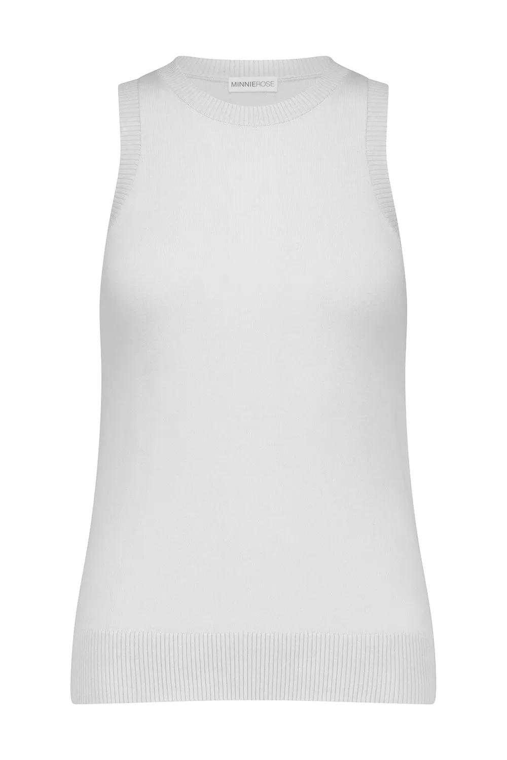 Minnie Rose - Supima Cotton Cashmere Scoop Neck Tank