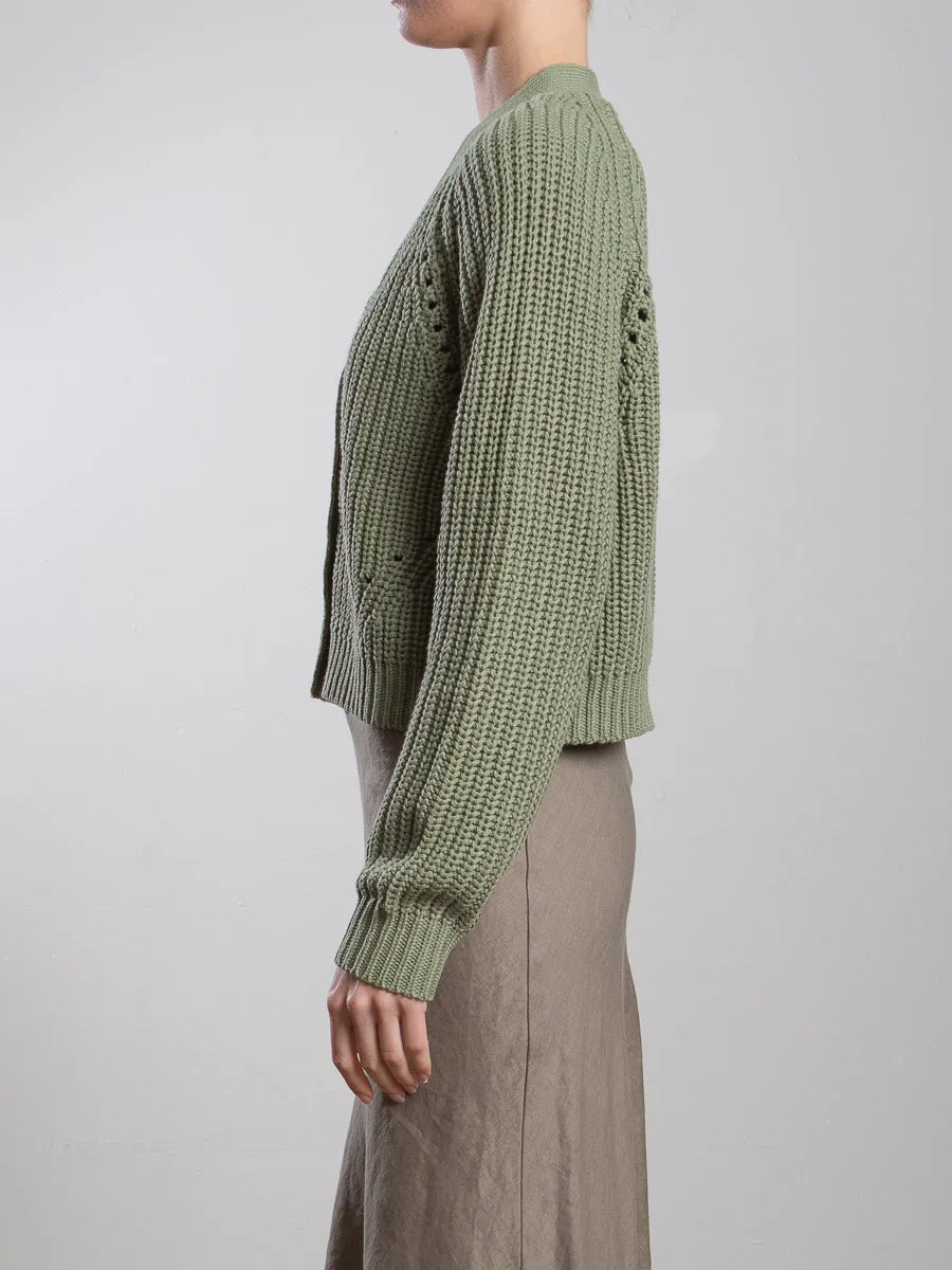 Molly Cotton Cardigan - Eucalyptus