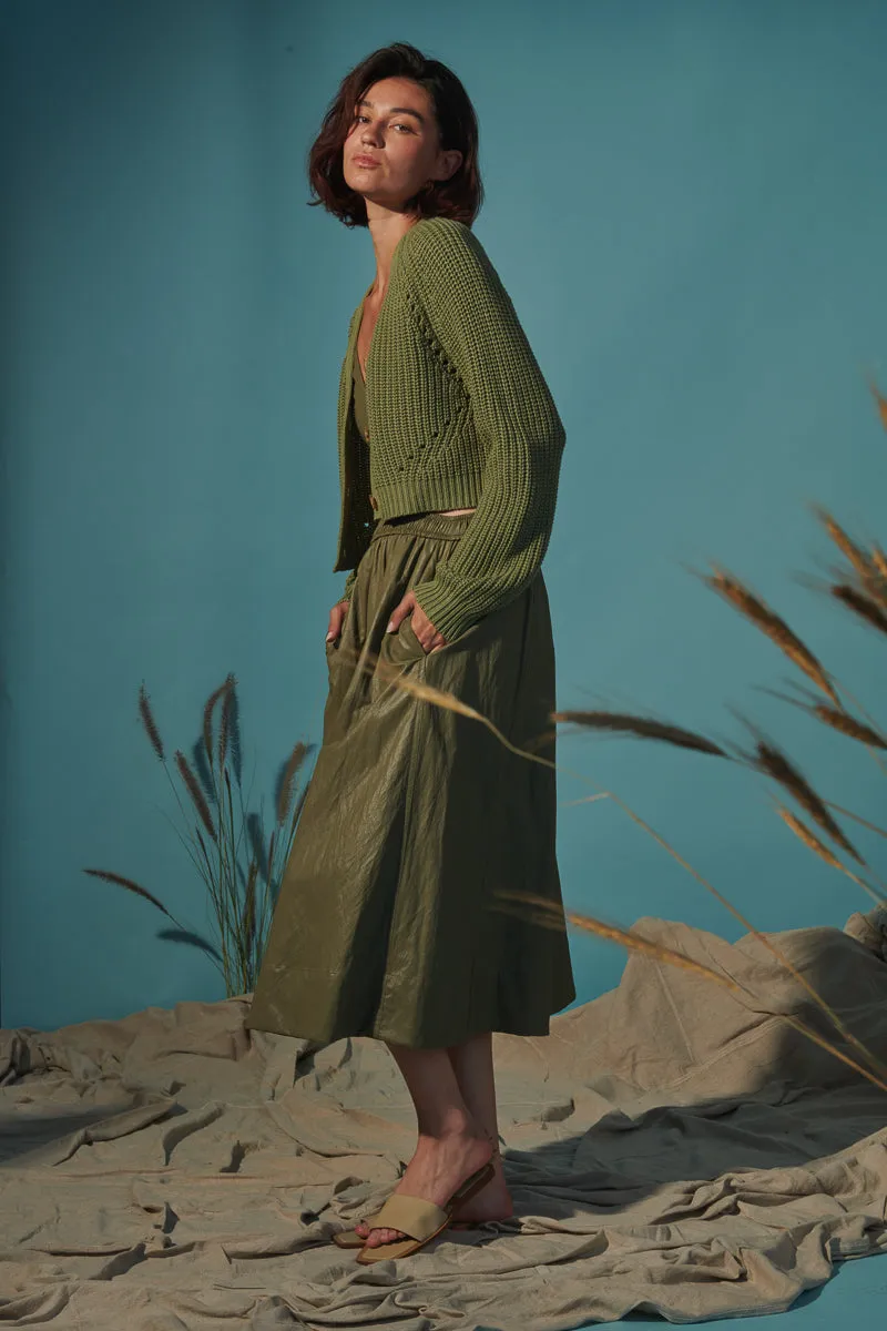Molly Cotton Cardigan - Eucalyptus