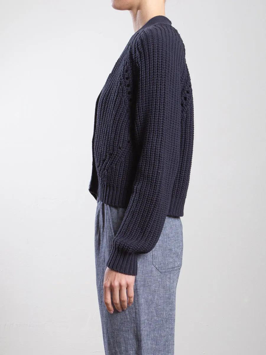 Molly Cotton Cardigan - Ink