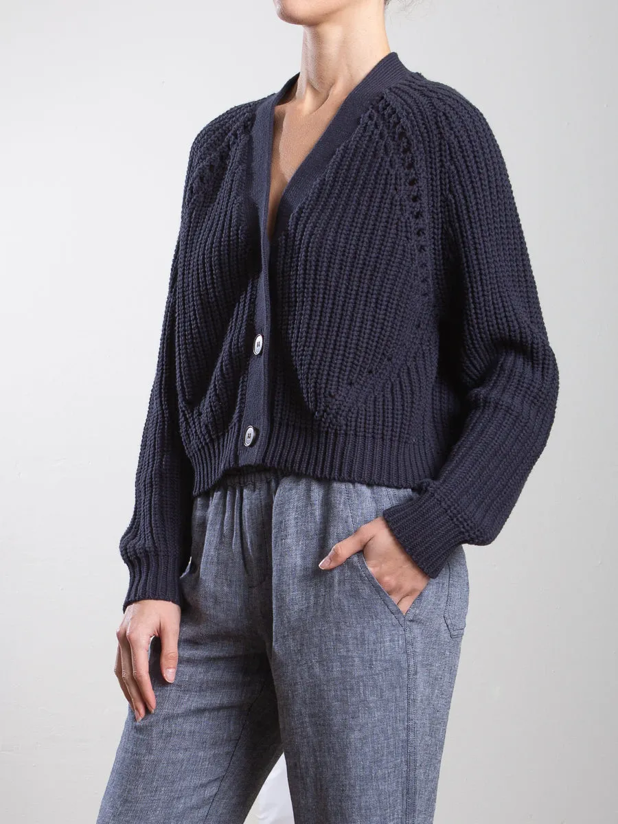 Molly Cotton Cardigan - Ink