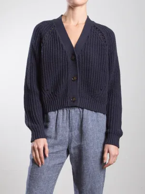 Molly Cotton Cardigan - Ink