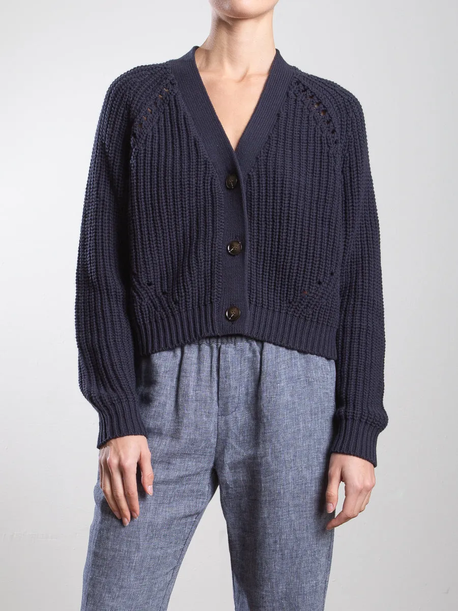 Molly Cotton Cardigan - Ink