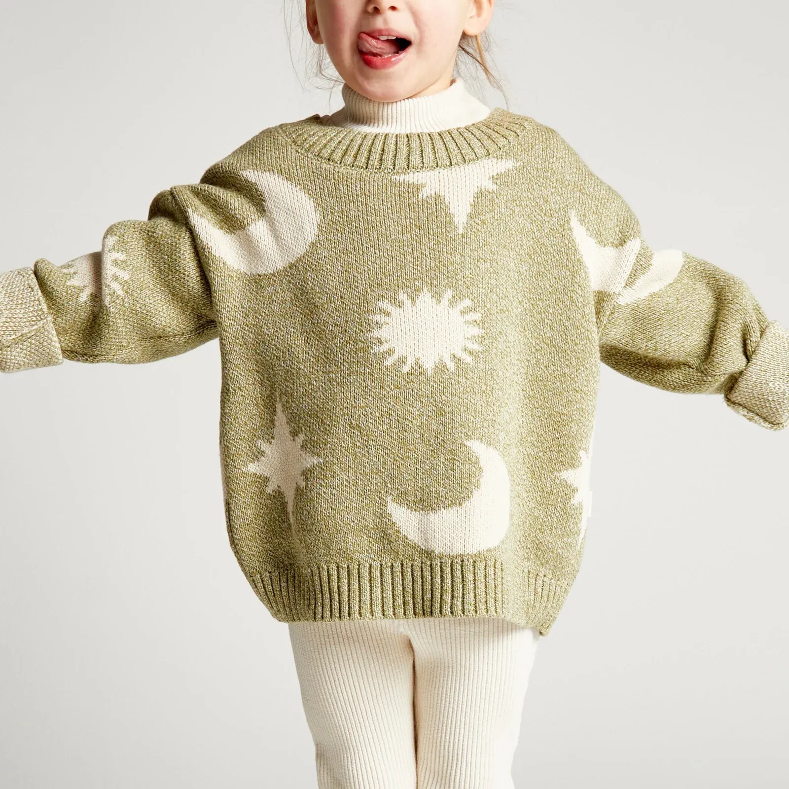 Moon Knit Sweater - Nordic Nep Green