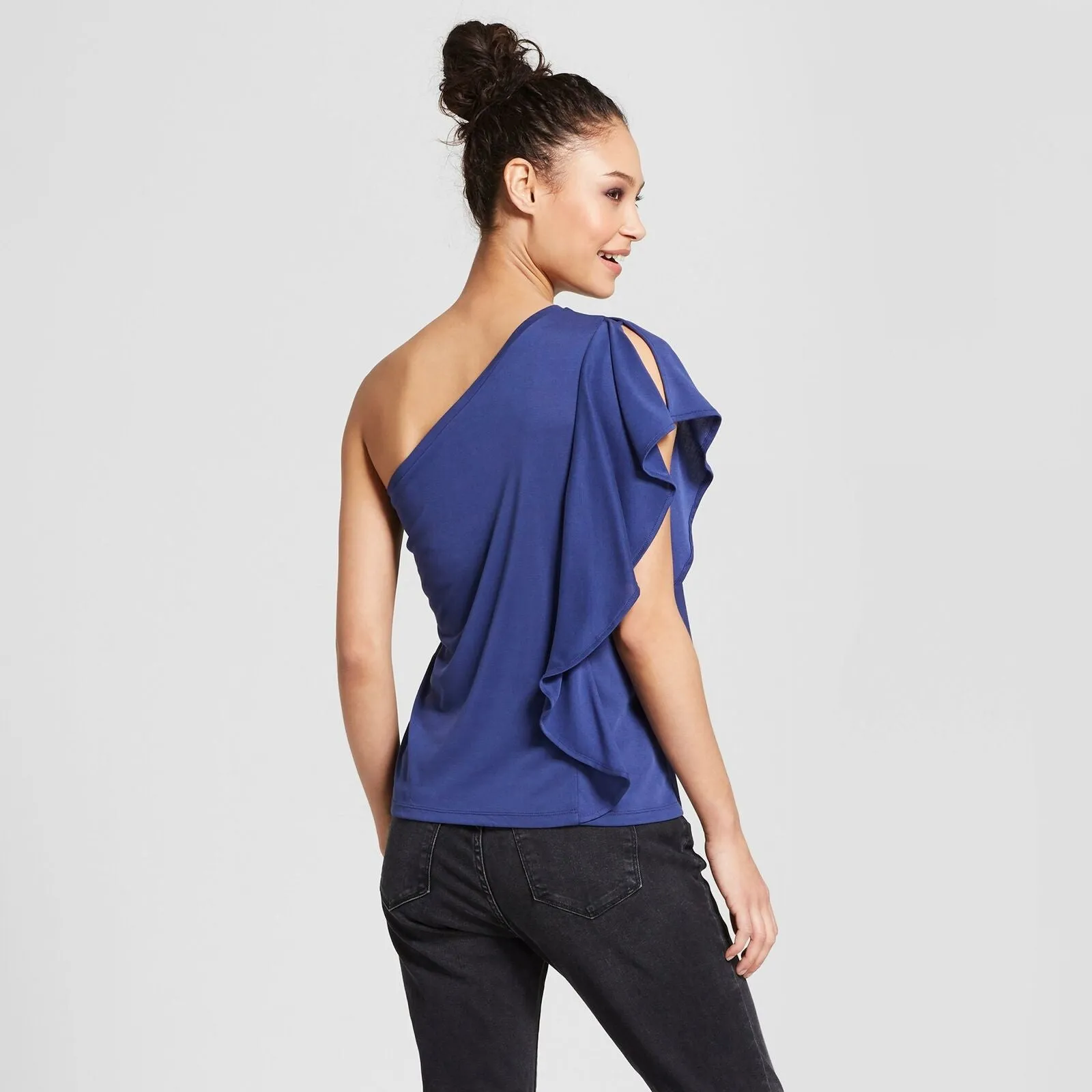 Mossimo Women's Modal Blend One Shoulder Ruffle Top