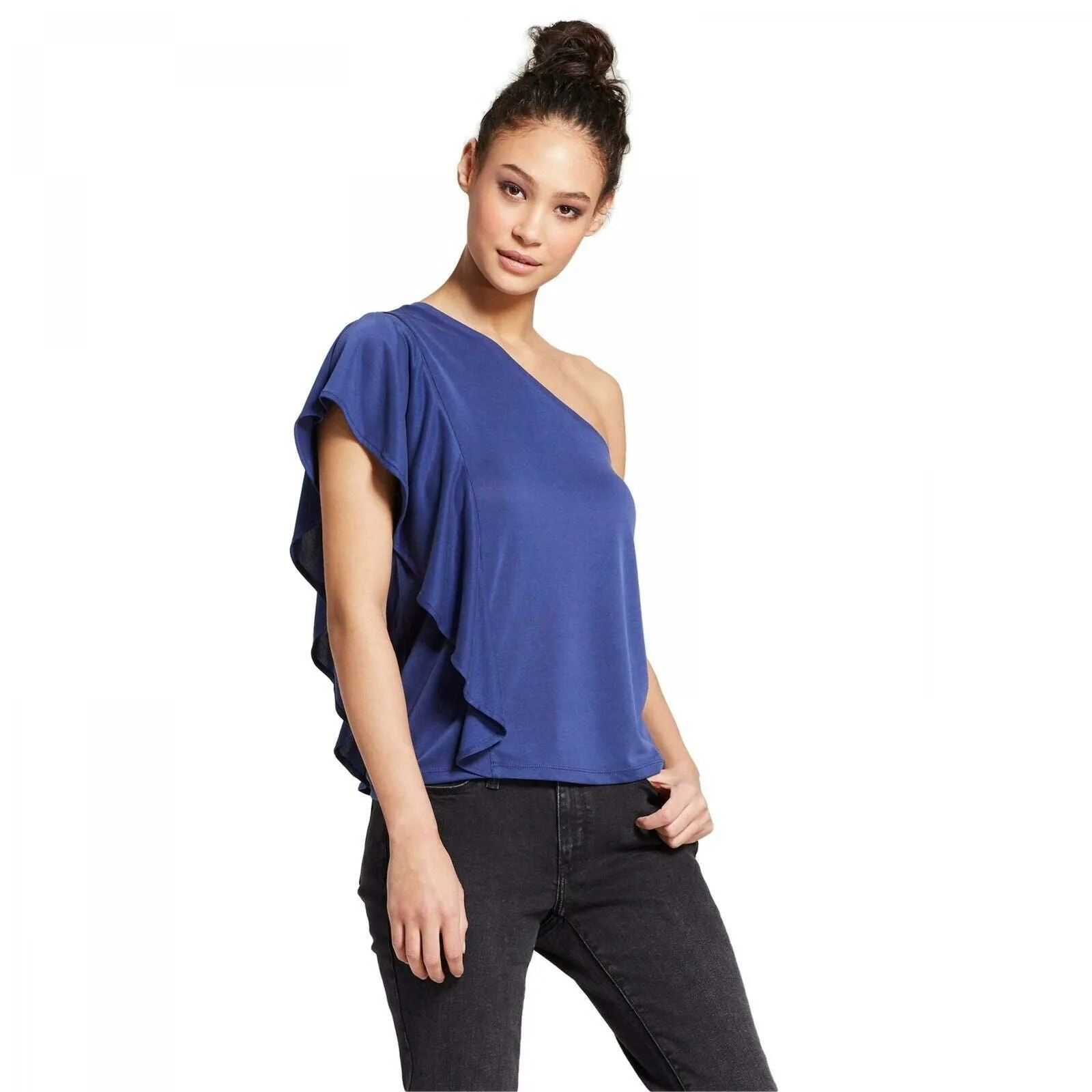 Mossimo Women's Modal Blend One Shoulder Ruffle Top