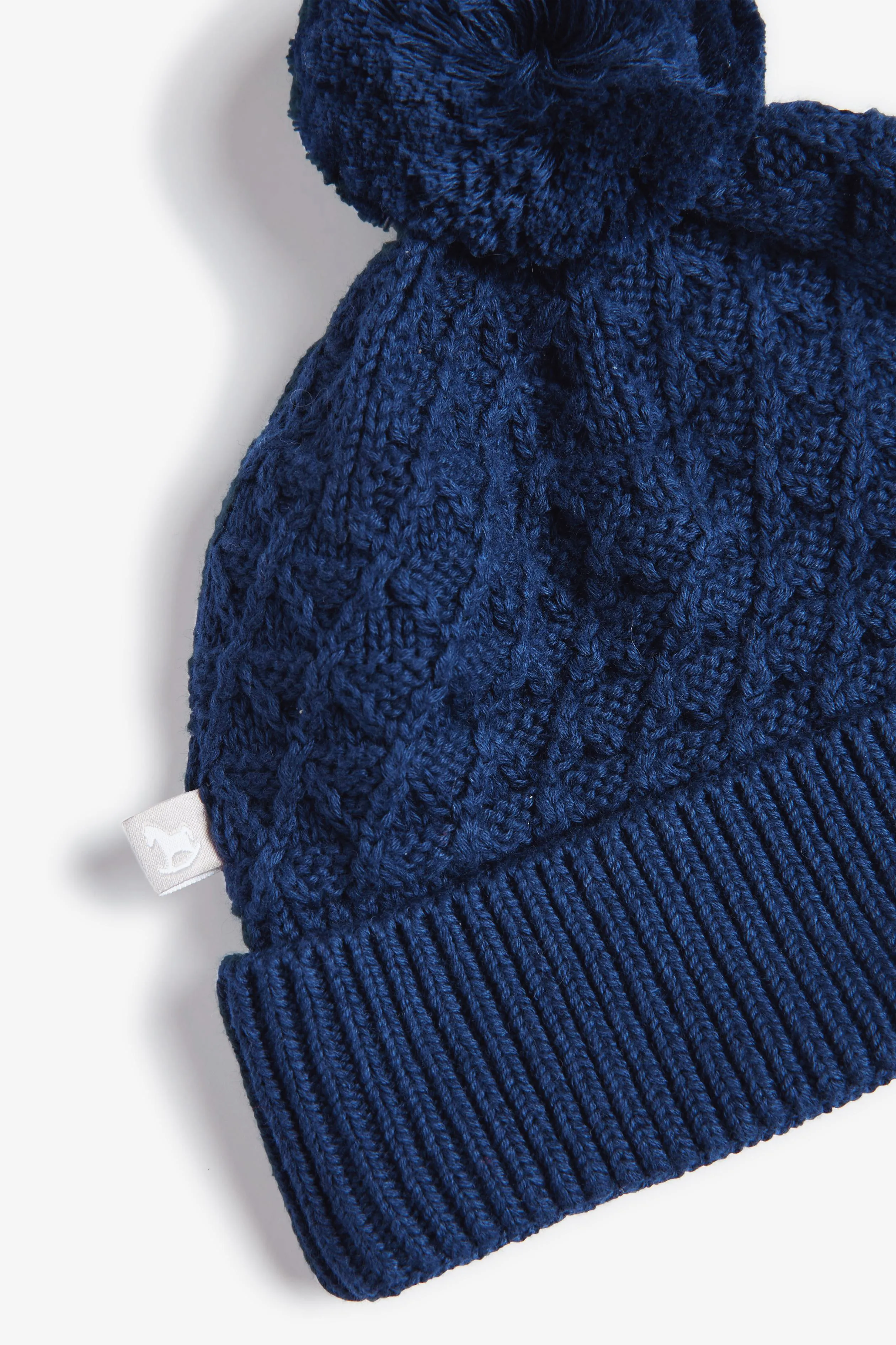 Navy Cable Romper and Hat Set