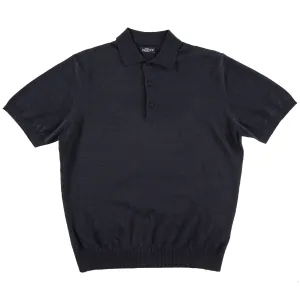Navy Cotton Knit Polo