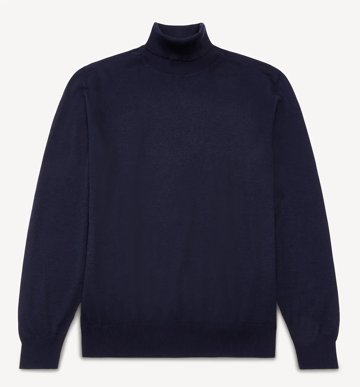 Navy Merino Knit Roll Neck