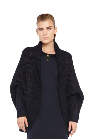 Navy Merino Wool Cape