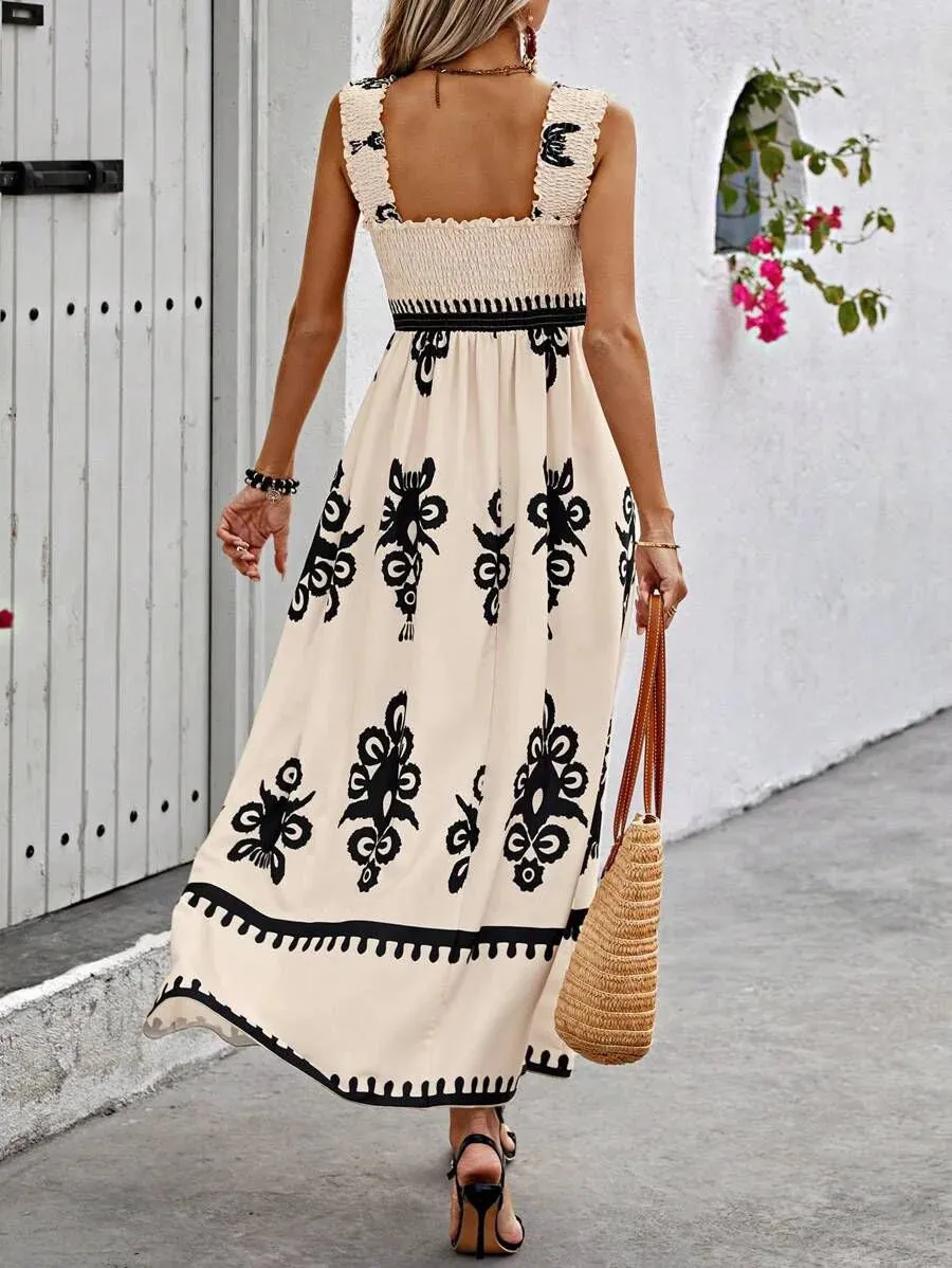 NEW Bovuf Apricot Sleeveless Strap Maxi Dress, Sz L, Retails $95