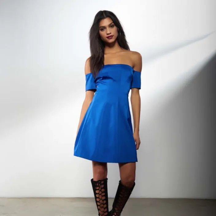 Off Shoulder Seamed Dress
