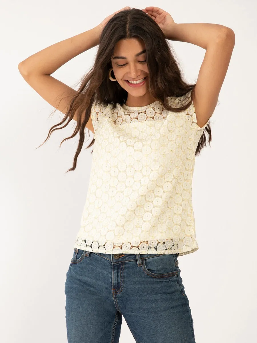 Off White Lace Top