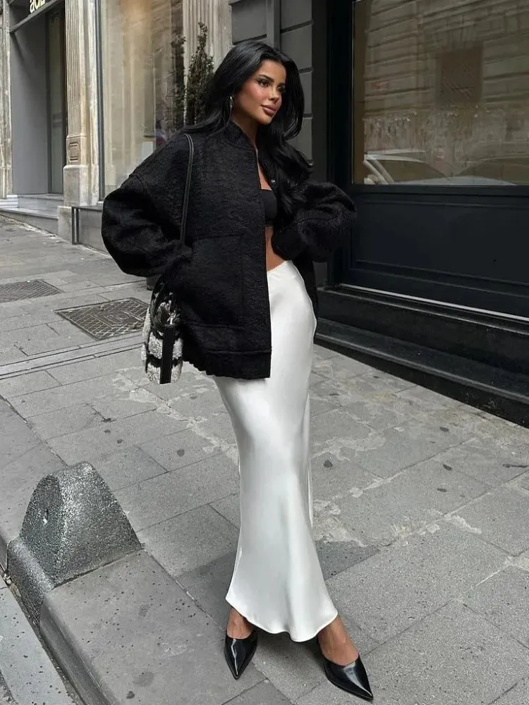 Penelope – Satin Long Skirt with Heavenly Elegance For Women