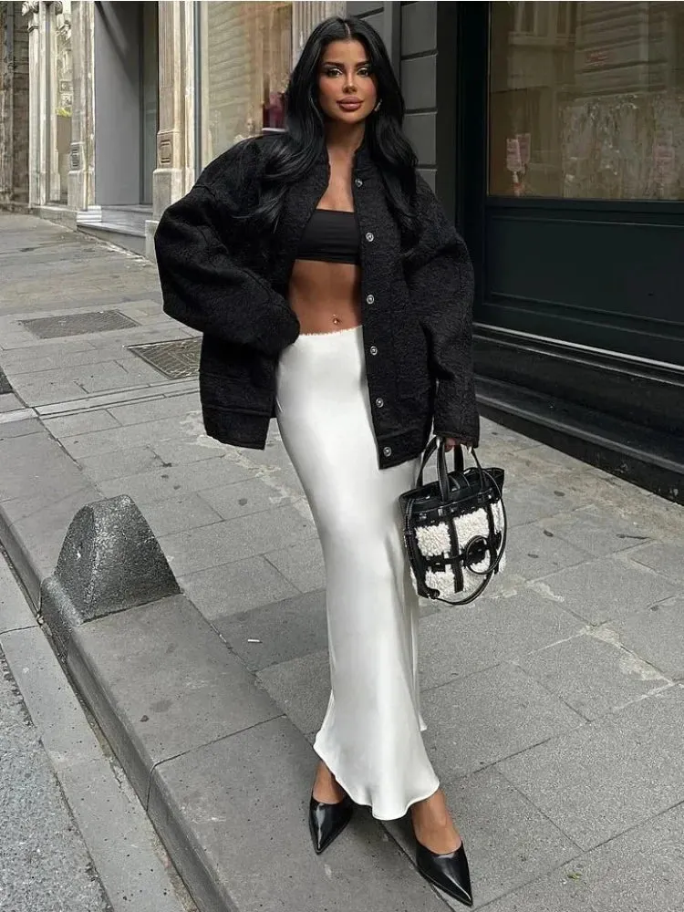 Penelope – Satin Long Skirt with Heavenly Elegance For Women
