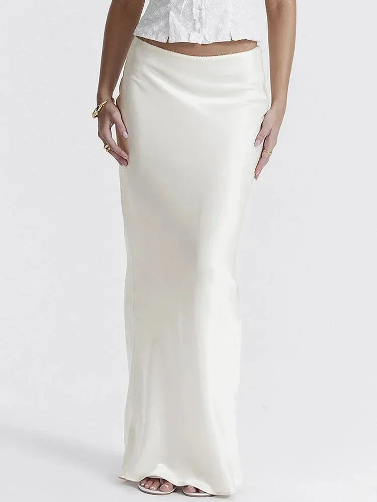 Penelope – Satin Long Skirt with Heavenly Elegance For Women