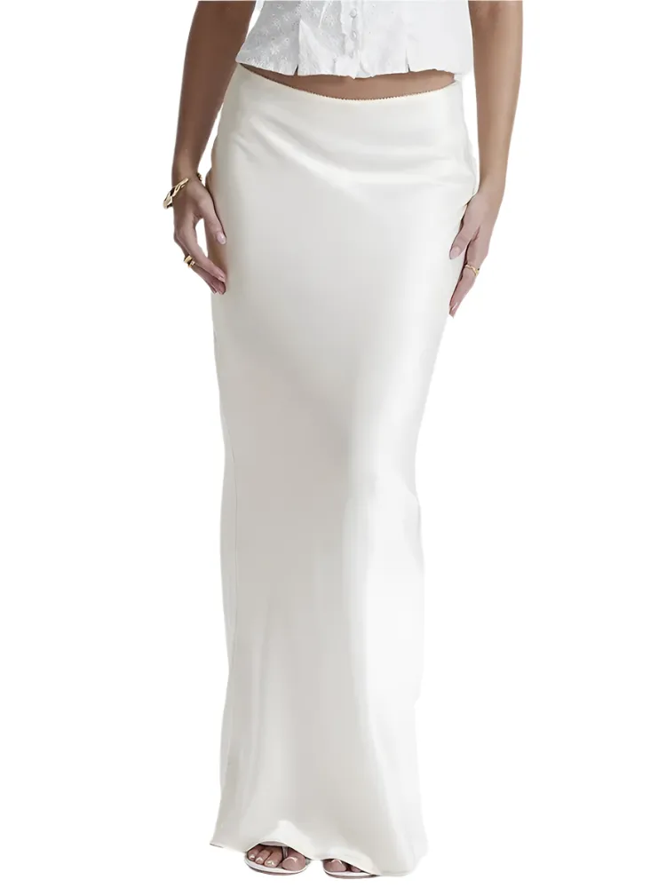 Penelope – Satin Long Skirt with Heavenly Elegance For Women