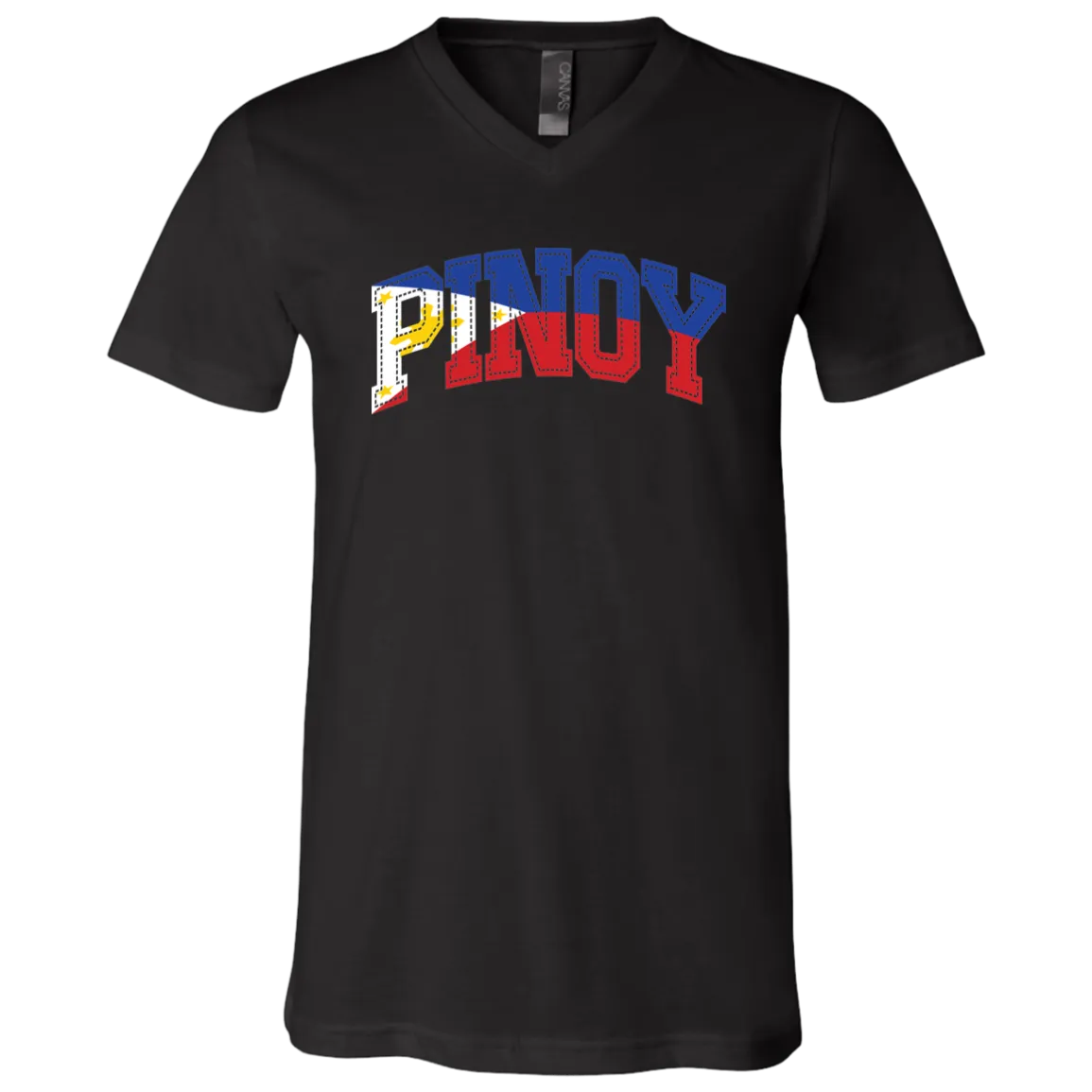 Pinoy with Flag Embedded Unisex Jersey V-Neck T-Shirt