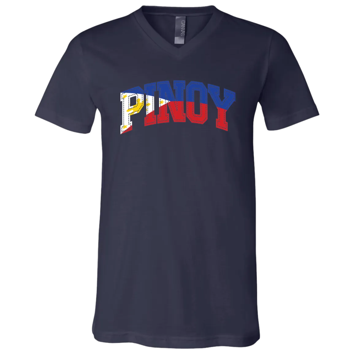 Pinoy with Flag Embedded Unisex Jersey V-Neck T-Shirt