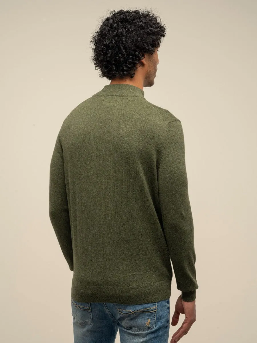 Polo Long Sleeve High Collar Knitwear Fatigue