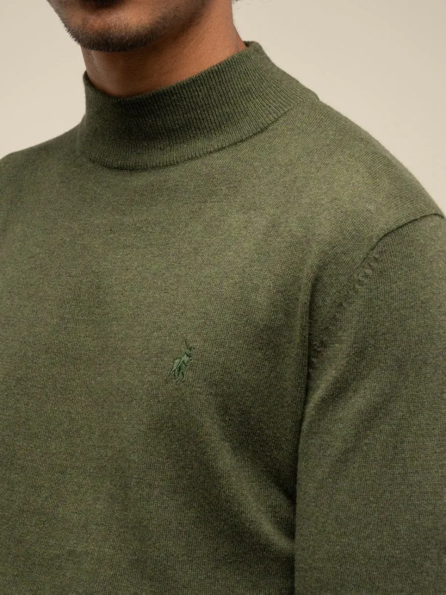 Polo Long Sleeve High Collar Knitwear Fatigue