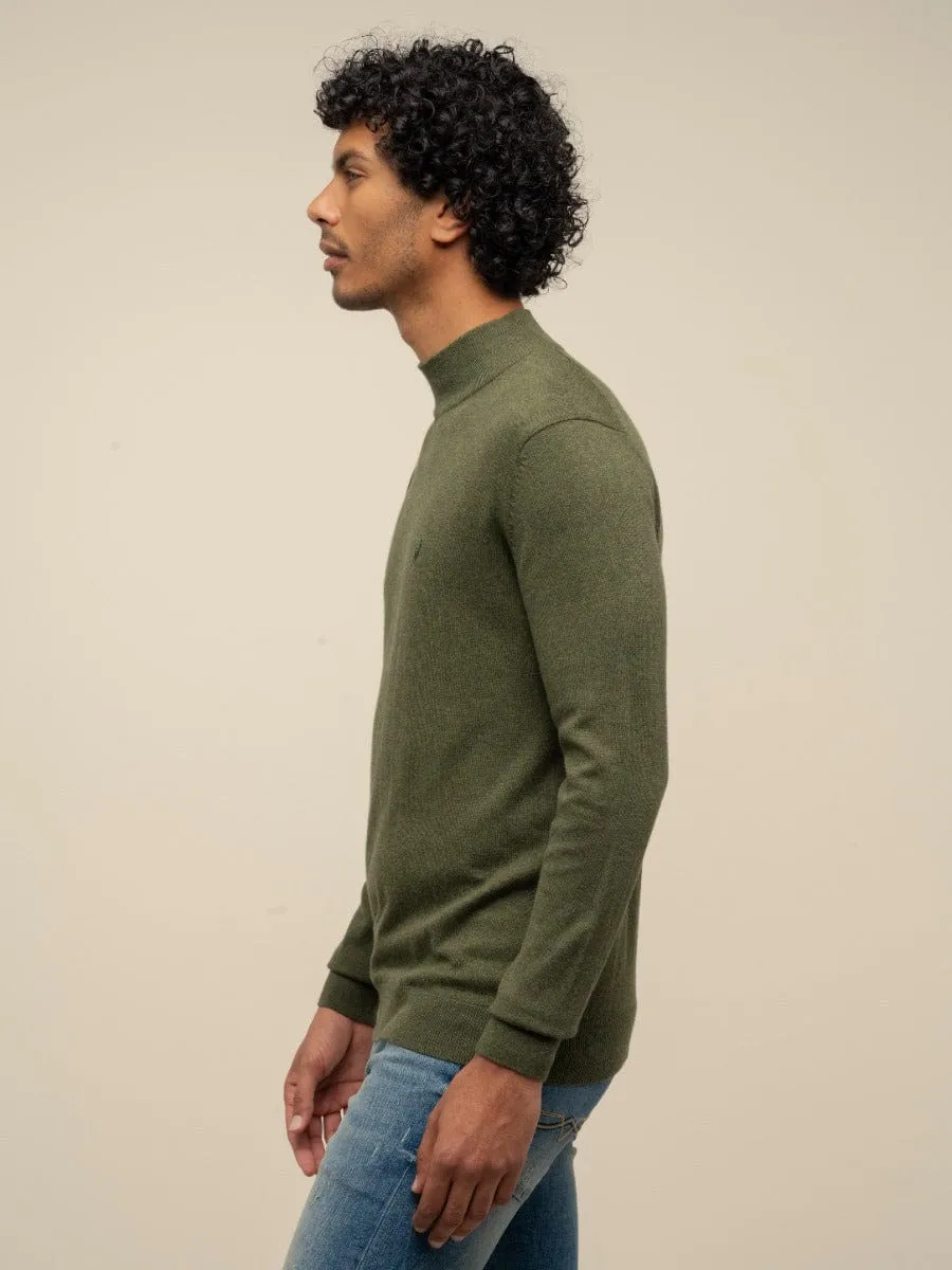 Polo Long Sleeve High Collar Knitwear Fatigue