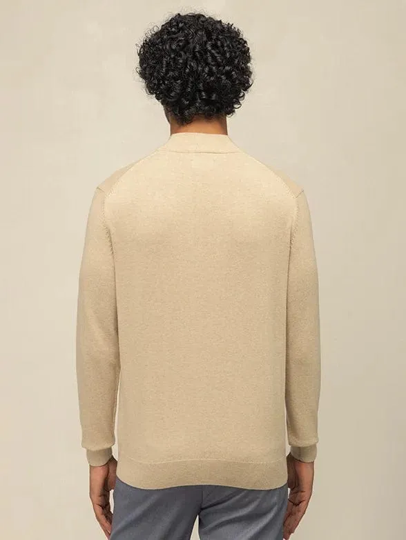 Polo Mens Long Sleeve High Collar Knitwear Taupe