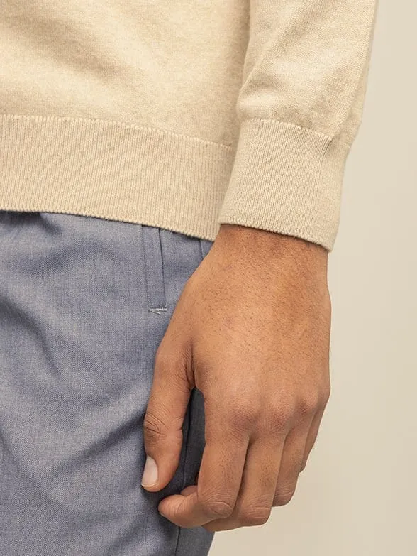 Polo Mens Long Sleeve High Collar Knitwear Taupe