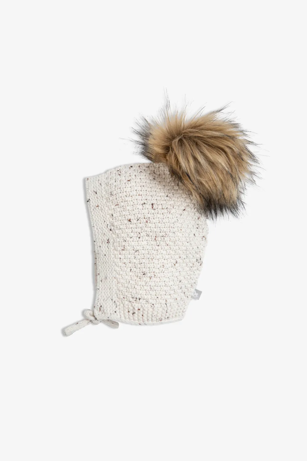 PomPom Bonnet Hat - Oatmeal