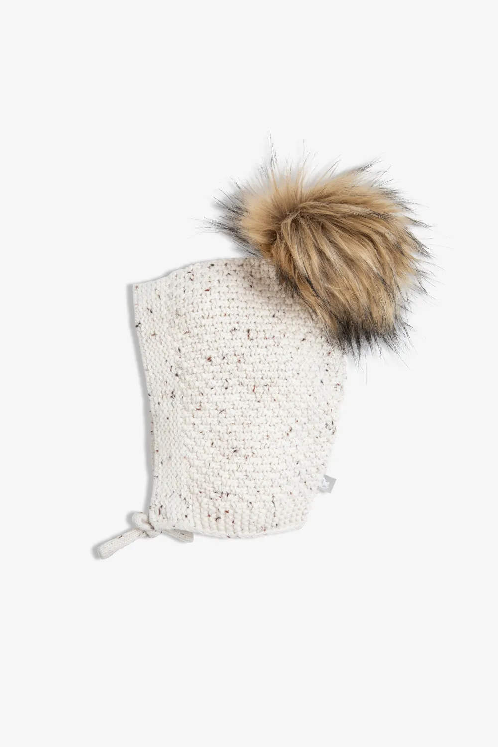 PomPom Bonnet Hat - Oatmeal