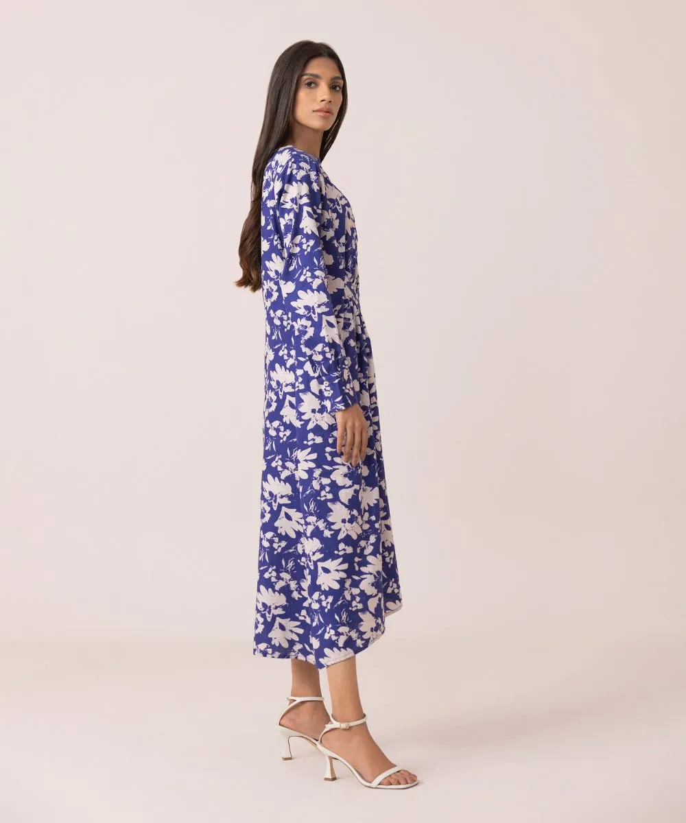 Printed Dress With Pleats