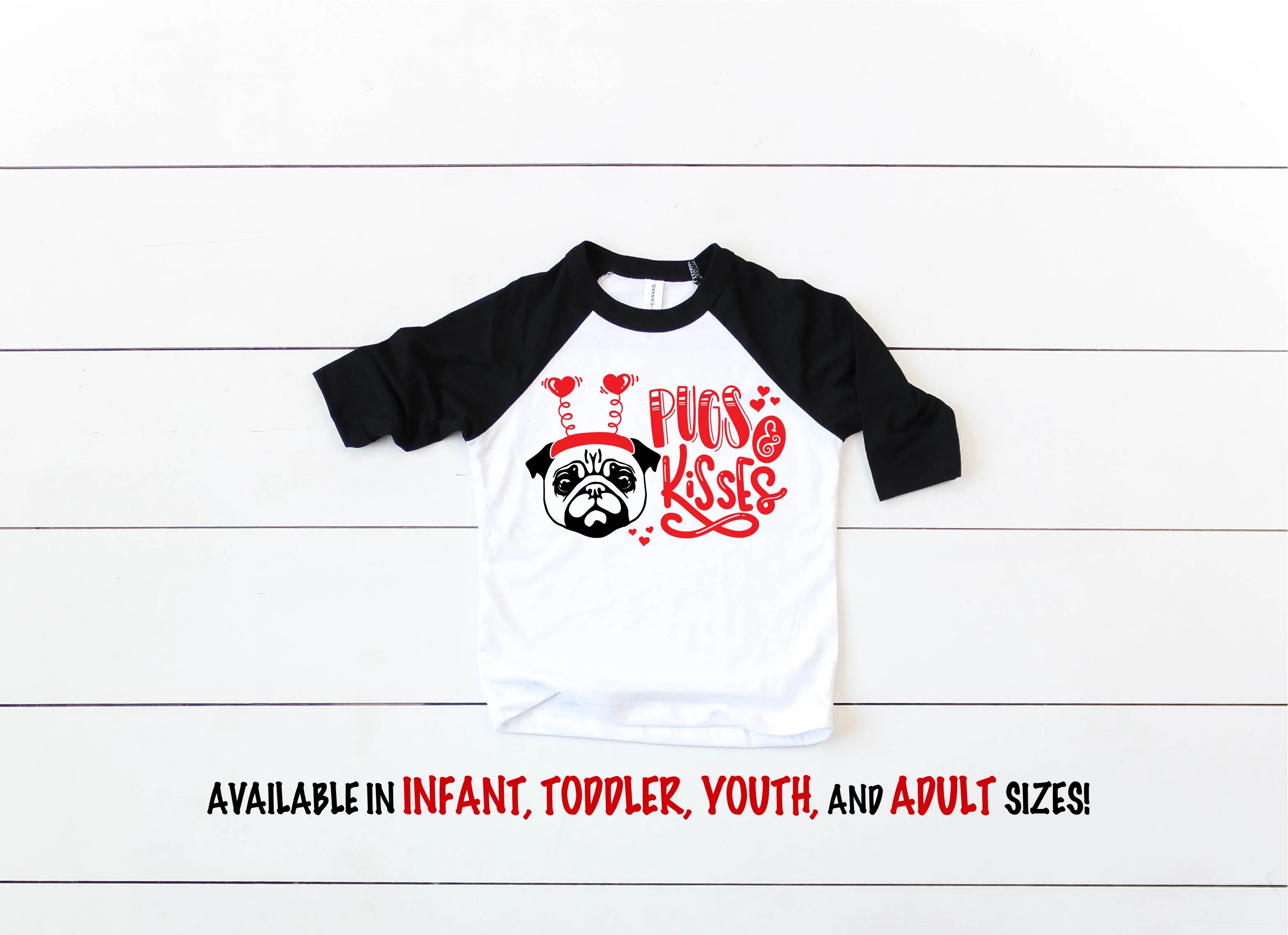 Pugs And Kisses - Kids Valentines
