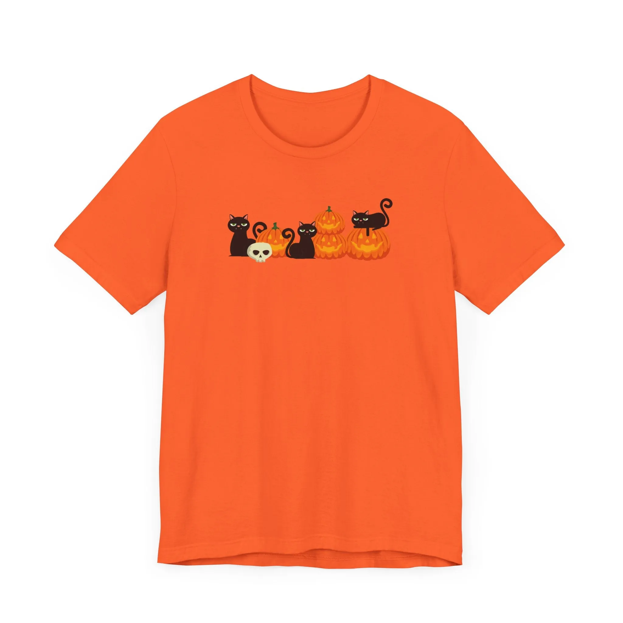 Pumpkin Cats Halloween Tshirt, Halloween Shirt for Cat Lovers, Funny Halloween Cat T-Shirt, Halloween Jack-O-Lantern Cats Tshirt