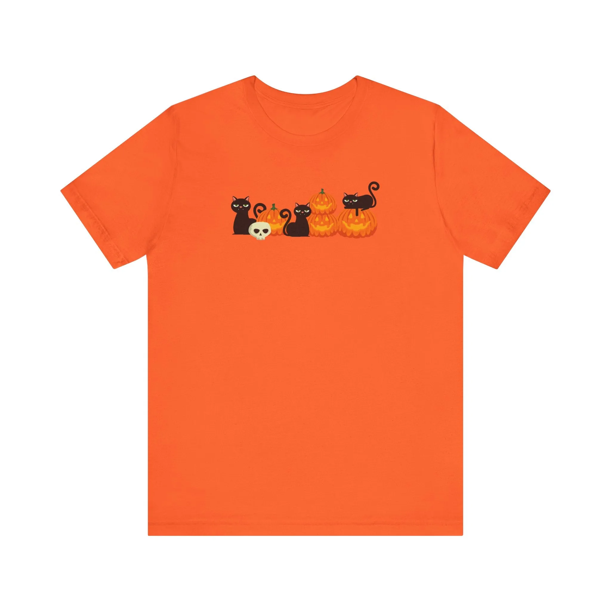 Pumpkin Cats Halloween Tshirt, Halloween Shirt for Cat Lovers, Funny Halloween Cat T-Shirt, Halloween Jack-O-Lantern Cats Tshirt