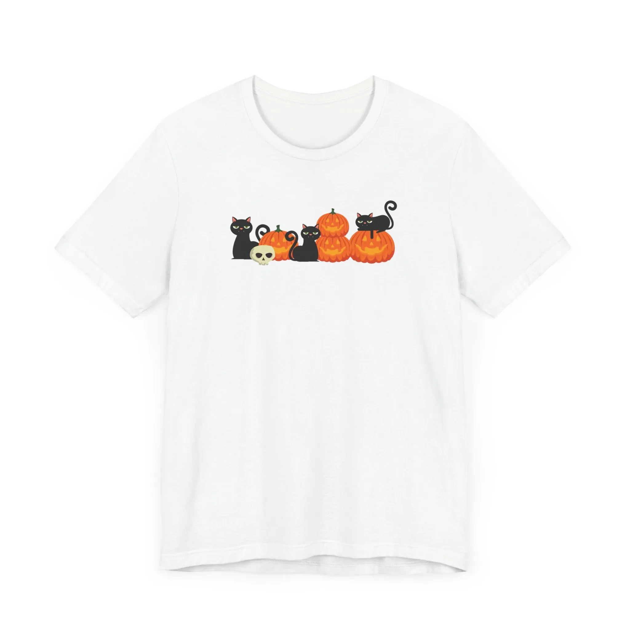 Pumpkin Cats Halloween Tshirt, Halloween Shirt for Cat Lovers, Funny Halloween Cat T-Shirt, Halloween Jack-O-Lantern Cats Tshirt