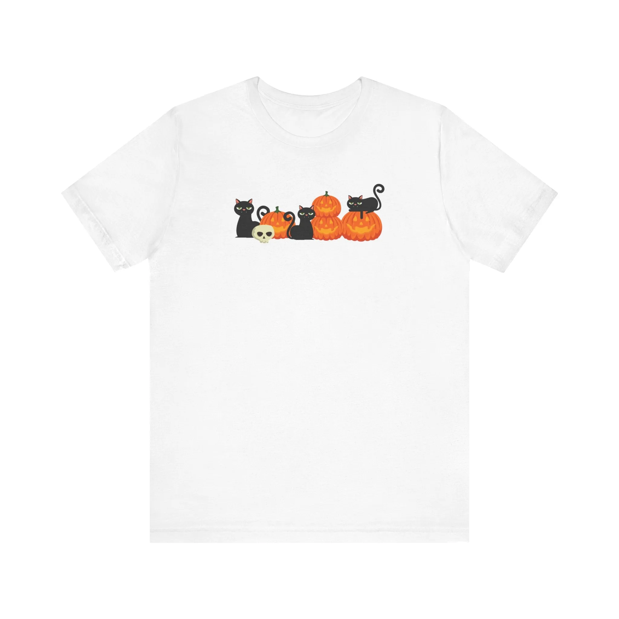 Pumpkin Cats Halloween Tshirt, Halloween Shirt for Cat Lovers, Funny Halloween Cat T-Shirt, Halloween Jack-O-Lantern Cats Tshirt