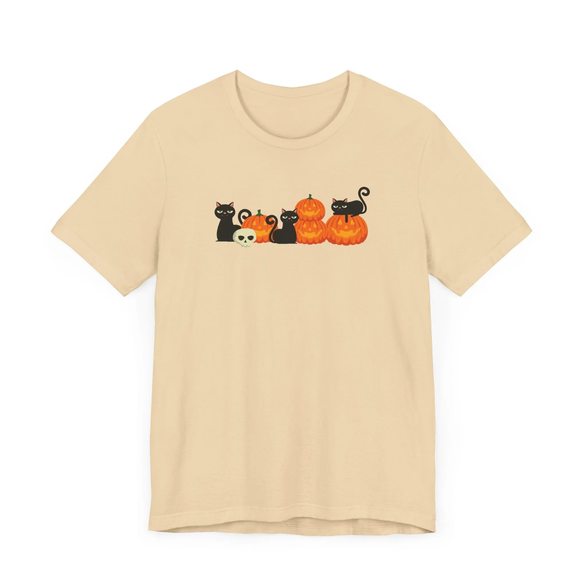 Pumpkin Cats Halloween Tshirt, Halloween Shirt for Cat Lovers, Funny Halloween Cat T-Shirt, Halloween Jack-O-Lantern Cats Tshirt