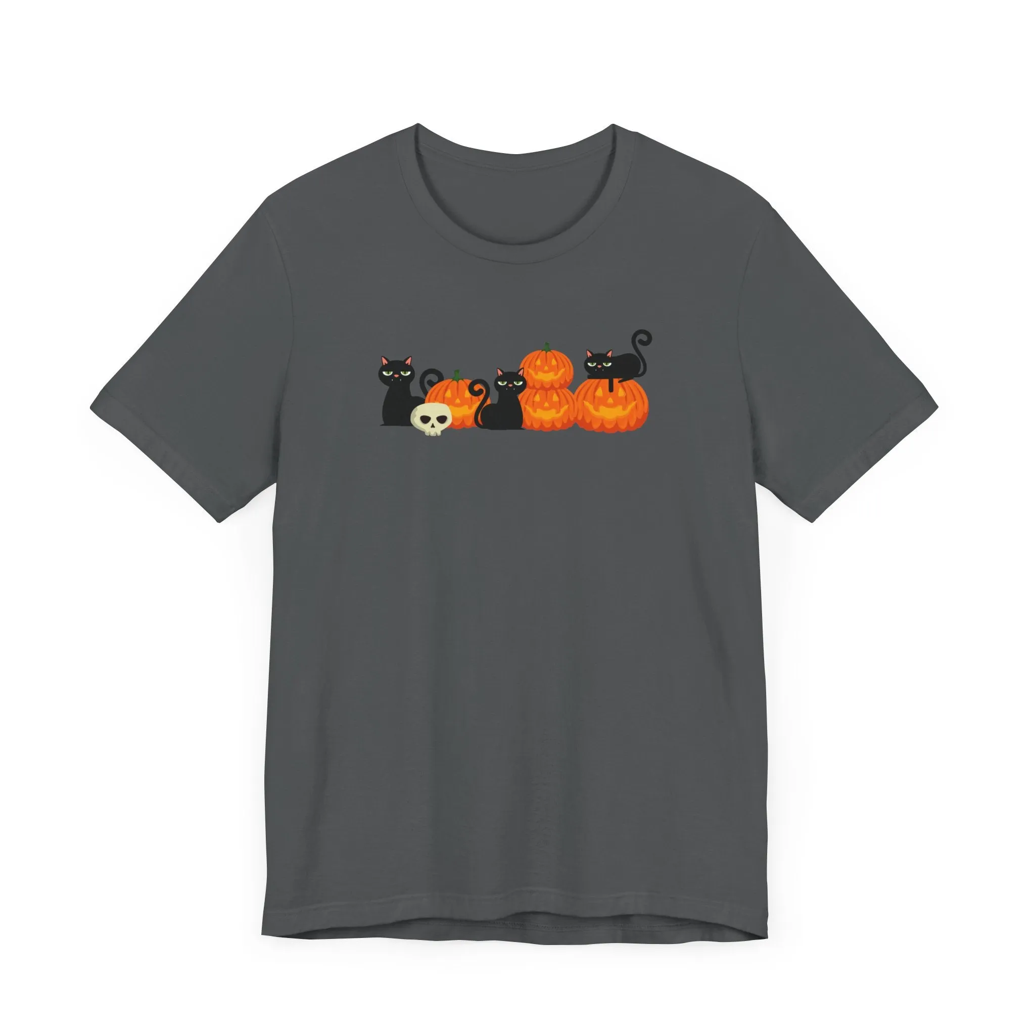 Pumpkin Cats Halloween Tshirt, Halloween Shirt for Cat Lovers, Funny Halloween Cat T-Shirt, Halloween Jack-O-Lantern Cats Tshirt