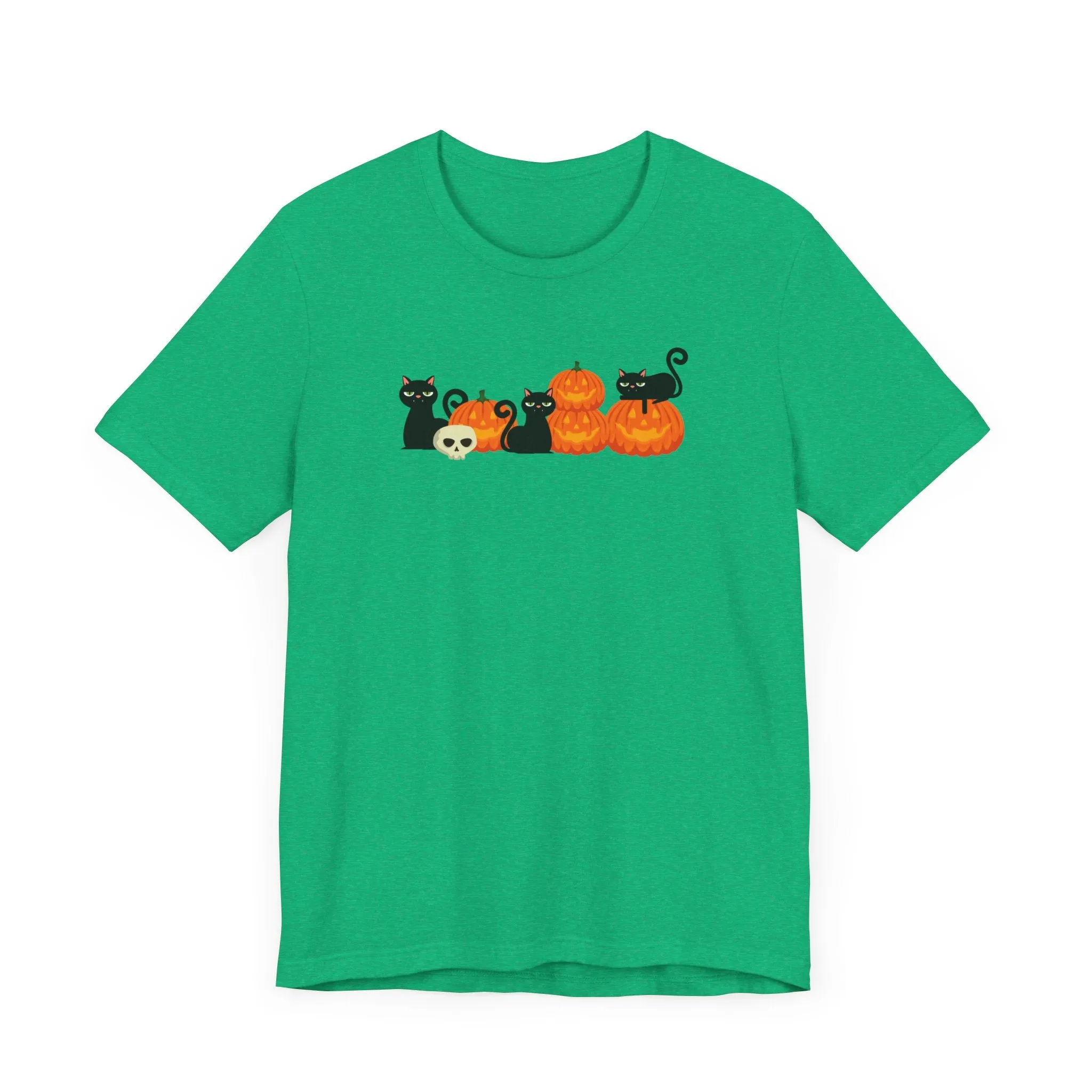 Pumpkin Cats Halloween Tshirt, Halloween Shirt for Cat Lovers, Funny Halloween Cat T-Shirt, Halloween Jack-O-Lantern Cats Tshirt