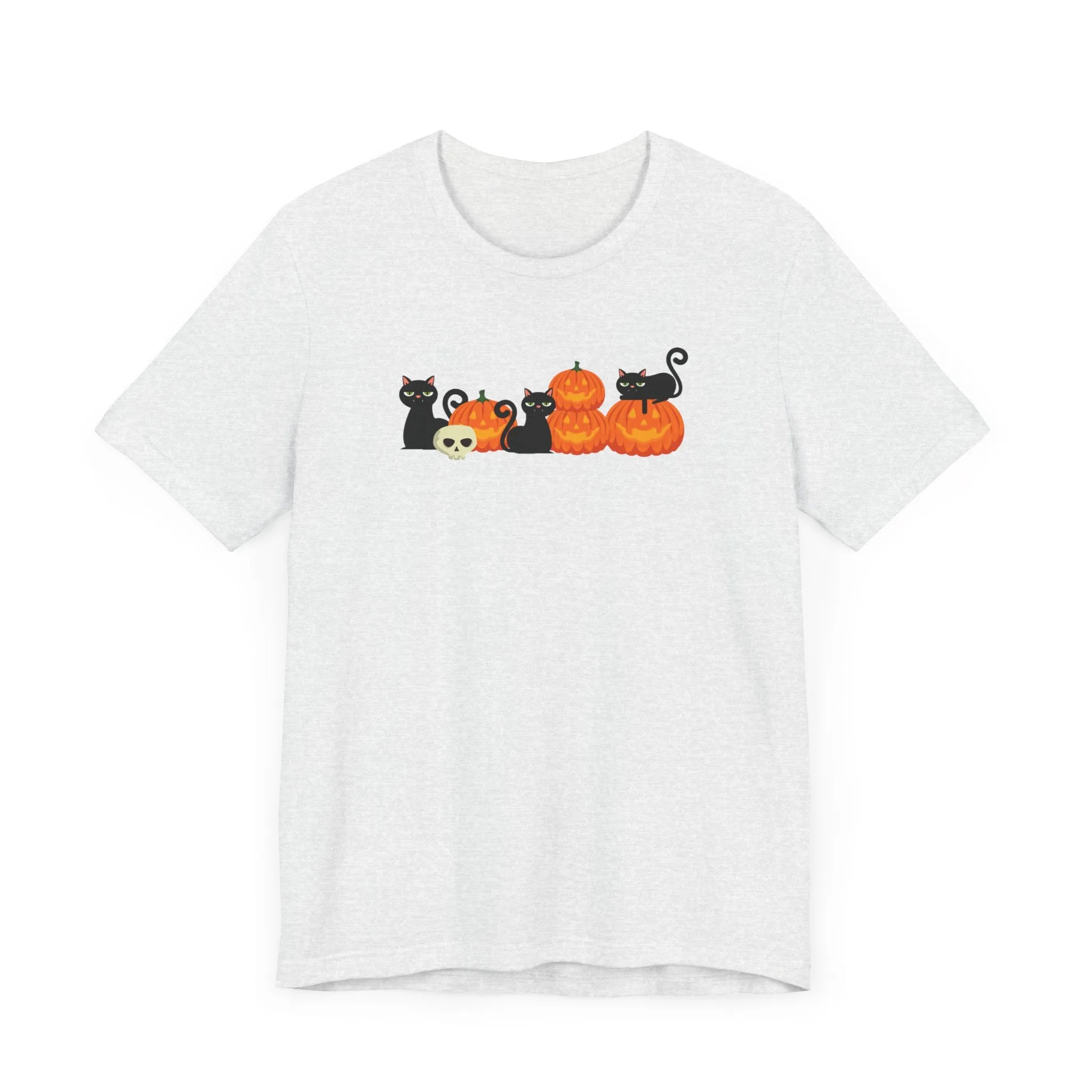 Pumpkin Cats Halloween Tshirt, Halloween Shirt for Cat Lovers, Funny Halloween Cat T-Shirt, Halloween Jack-O-Lantern Cats Tshirt