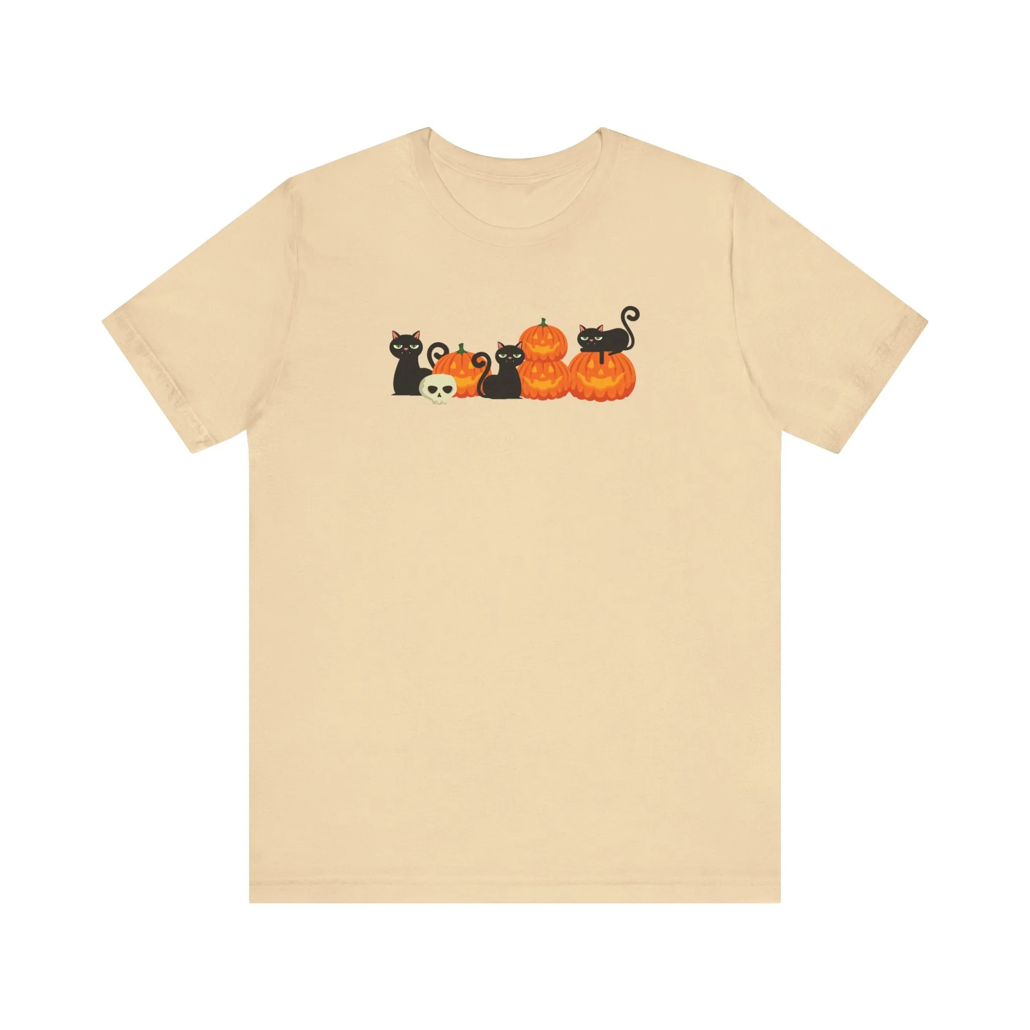 Pumpkin Cats Halloween Tshirt, Halloween Shirt for Cat Lovers, Funny Halloween Cat T-Shirt, Halloween Jack-O-Lantern Cats Tshirt