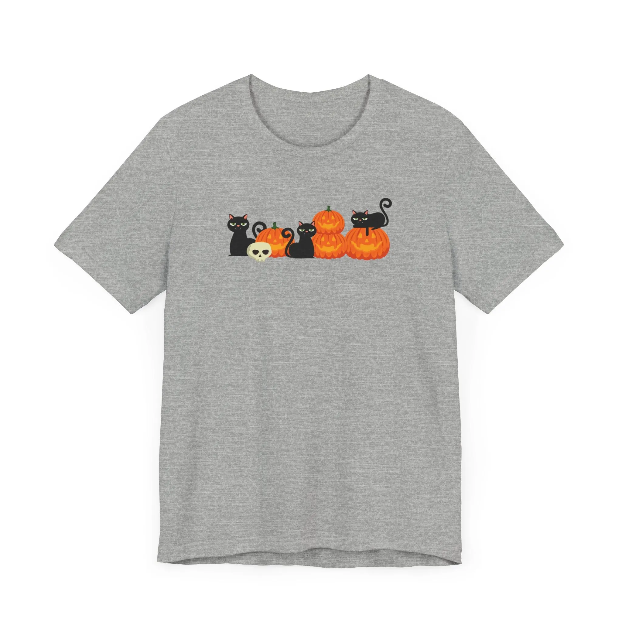 Pumpkin Cats Halloween Tshirt, Halloween Shirt for Cat Lovers, Funny Halloween Cat T-Shirt, Halloween Jack-O-Lantern Cats Tshirt
