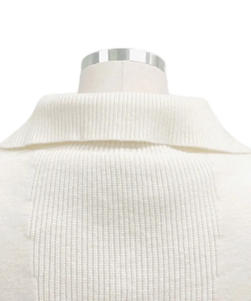 Q.C PLAY: Lightweight Wellon Padded Knit Vest - Ivory
