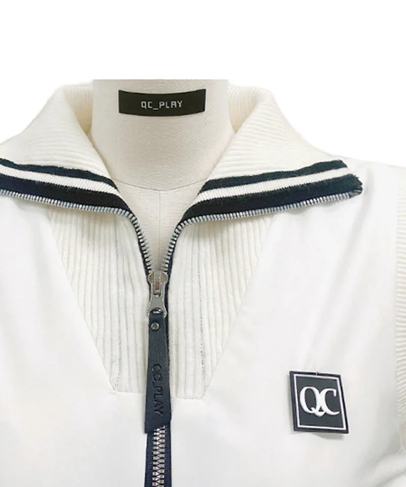 Q.C PLAY: Lightweight Wellon Padded Knit Vest - Ivory